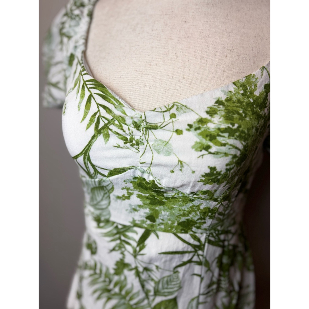 Anthropologie Sweet Wanderer Midi Dress s White Floral spring Easter brunch - Picture 3 of 10